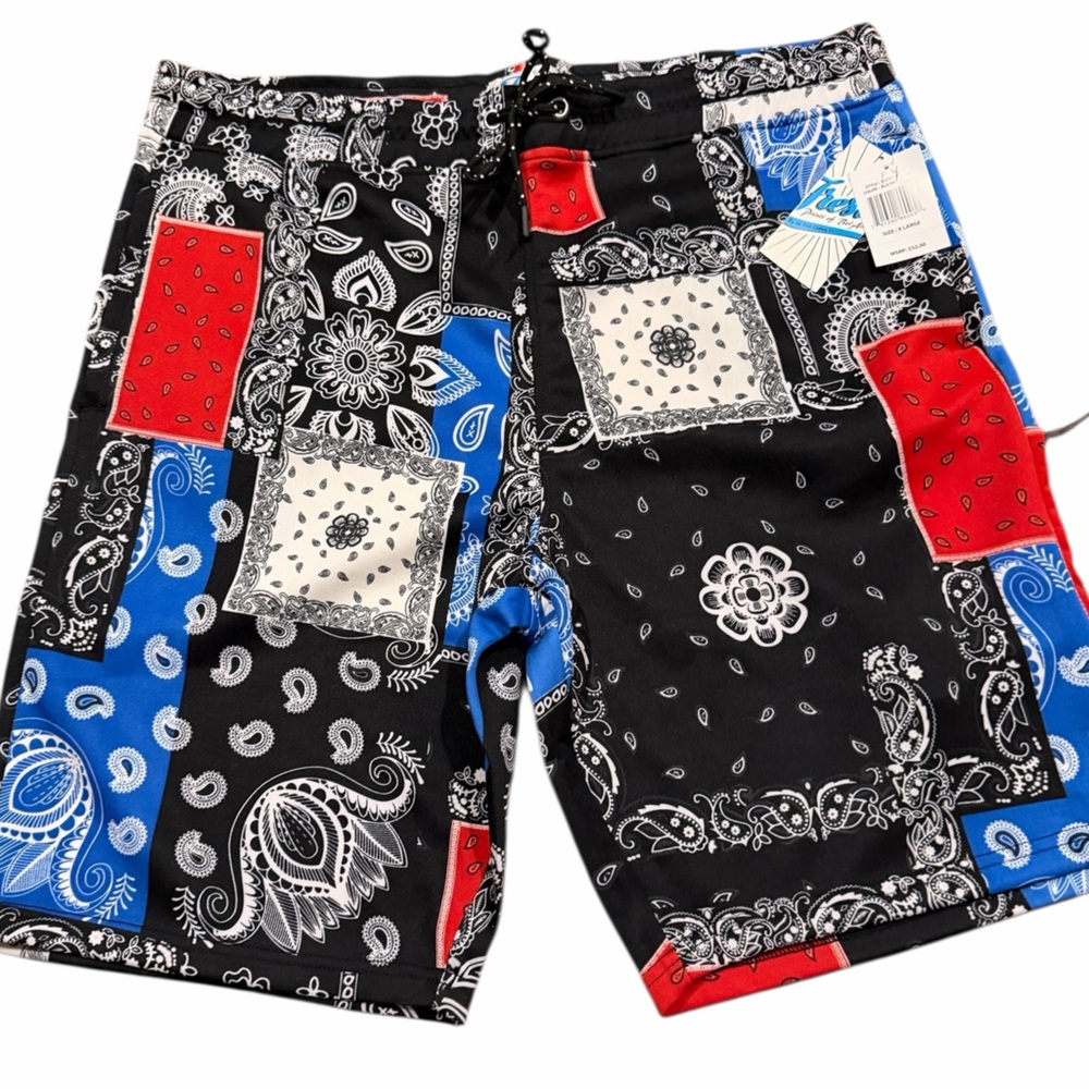Fresh Prince of‎ Bel-Air Patchwork Bandana Shorts Drawstring Streetwear Men’s XL